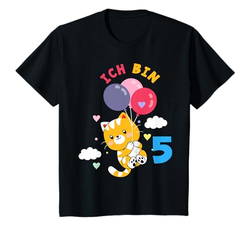 Katze 5. Geburtstag Mädchen 5 Jahre Katzen Kater T-Shirt Katze 5. Geburtstag Mädchen 5 Jahre Katzen Kater T-Shirt von Kindergeburtstag Katze Katzen Haustier Geschenke
