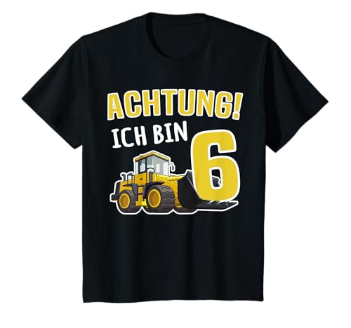 6. Geburtstag Jungen Bagger Radlader Ich Bin 6 Jahre T-Shirt von Kindergeburtstag Kinder Geburtstagsgeschenk Junge