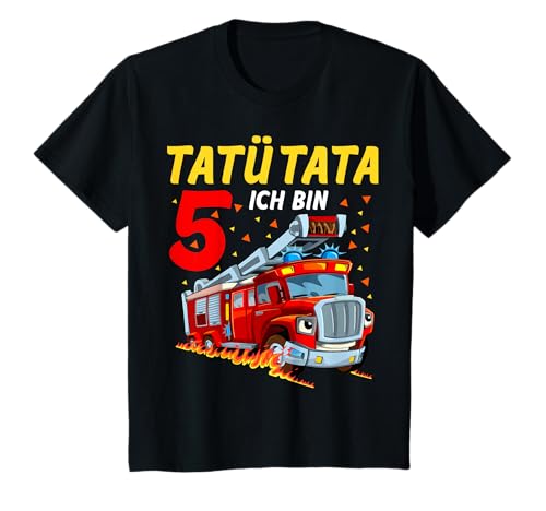 Feuerwehr 5. Geburtstag Fünf Jahre alt Feuerwehrmann Kinder T-Shirt Feuerwehr 5. Geburtstag Fünf Jahre alt Feuerwehrmann Kinder T-Shirt von Kindergeburtstag Kinder Überraschungen