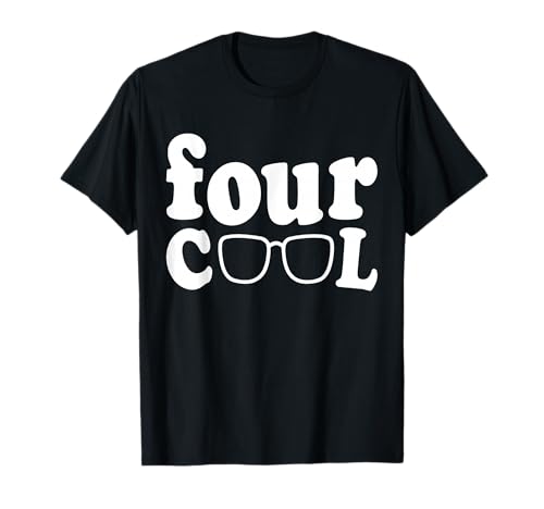 Vier Coole 4 -jährige Kinder vierten 4. Geburtstag T-Shirt Vier Coole 4 -jährige Kinder vierten 4. Geburtstag T-Shirt von Kindergeburtstag Kostüm