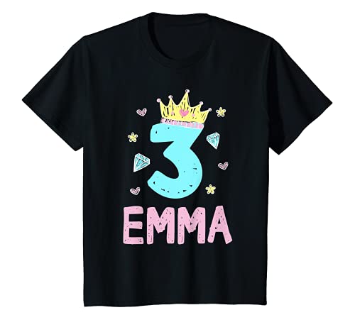 Kinder 3. Geburtstag Emma Ich Bin 3 Jahre Prinzessin Krone T-Shirt Kinder 3. Geburtstag Emma Ich Bin 3 Jahre Prinzessin Krone T-Shirt von Kindergeburtstag Mädchen Emma DIY Kleidung