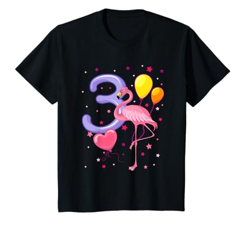 3. Geburtstag Mädchen Flamingo 3 Jahre Geburtstag Geschenk T-Shirt von Kindergeburtstag Mädchen Flamingo Geschenk