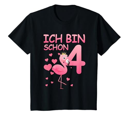 4. Geburtstag Mädchen Flamingo 4 Jahre Geburtstag Geschenk T-Shirt von Kindergeburtstag Mädchen Flamingo Geschenk
