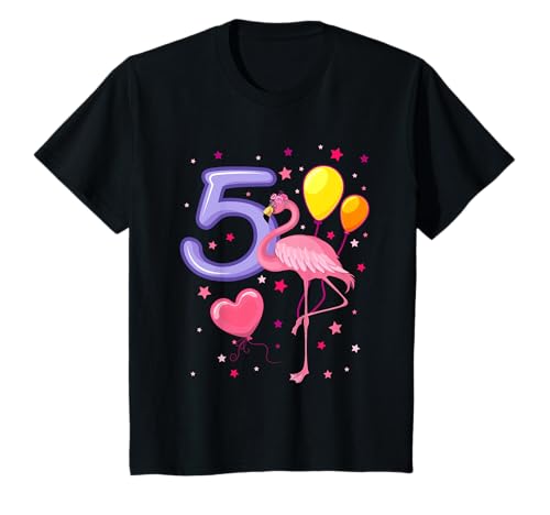 5. Geburtstag Mädchen Flamingo 5 Jahre Geburtstag Geschenk T-Shirt von Kindergeburtstag Mädchen Flamingo Geschenk