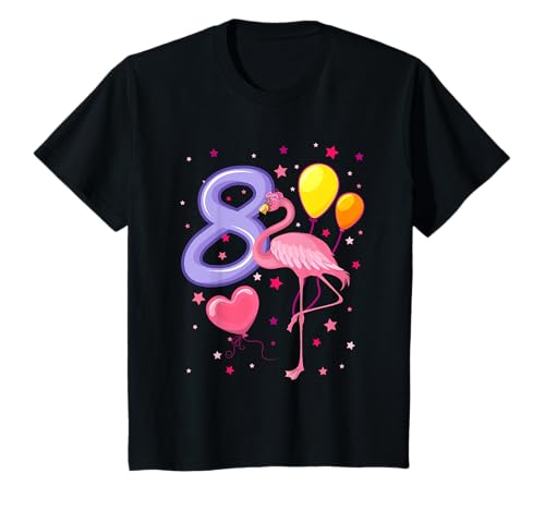 Kinder 8. Geburtstag Mädchen Flamingo 8 Jahre Geburtstag Geschenk T-Shirt von Kindergeburtstag Mädchen Flamingo Geschenk