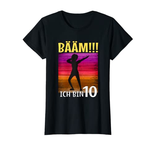 Bääm Ich bin 10 Mädchen tanzen dabbing 10. Geburtstag T-Shirt von Kindergeburtstag Mädchen tanzen Dabbing