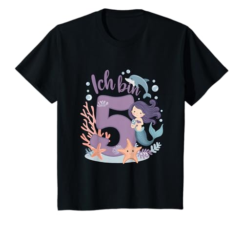 5. Geburtstag Mädchen 5 Jahre Meerjungfrauen Geburtstags T-Shirt von Kindergeburtstag Meerjungfrau Geburtstag Geschenk