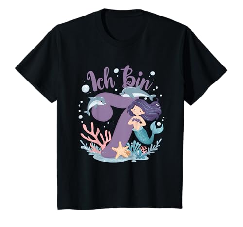 7. Geburtstag Mädchen 7 Jahre Meerjungfrauen Geburtstags T-Shirt von Kindergeburtstag Meerjungfrau Geburtstag Geschenk