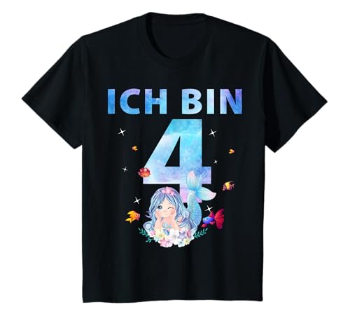 4. Geburtstag Mädchen 4 Jahre Meerjungfrauen Geburtstags T-Shirt 4. Geburtstag Mädchen 4 Jahre Meerjungfrauen Geburtstags T-Shirt von Kindergeburtstag Meerjungfrau Party Geschenk