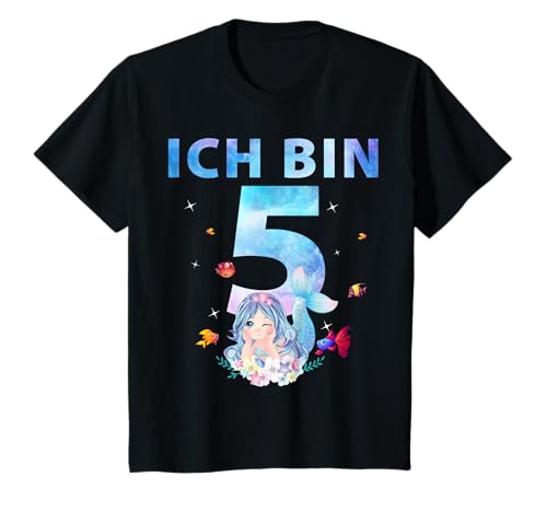 5. Geburtstag Mädchen 5 Jahre Meerjungfrauen Geburtstags T-Shirt von Kindergeburtstag Meerjungfrau Party Geschenk