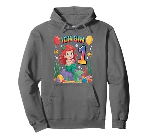 Meerjungfrau Kinder 1. Geburtstag Mädchen 1 Jahre Pullover Hoodie von Kindergeburtstag Meerjungfrau Party