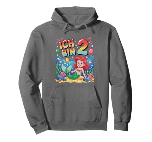 Meerjungfrau Kinder 2. Geburtstag Mädchen 2 Jahre Pullover Hoodie von Kindergeburtstag Meerjungfrau Party
