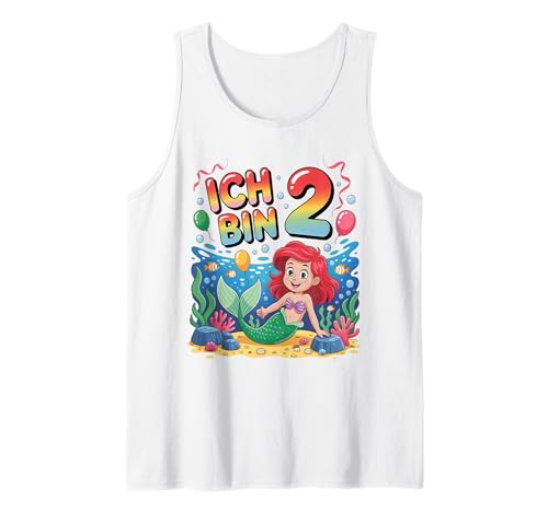 Meerjungfrau Kinder 2. Geburtstag Mädchen 2 Jahre Tank Top von Kindergeburtstag Meerjungfrau Party