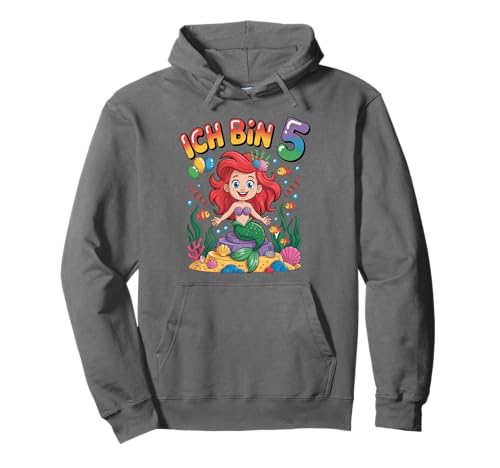 Meerjungfrau Kinder 5. Geburtstag Mädchen 5 Jahre Pullover Hoodie von Kindergeburtstag Meerjungfrau Party