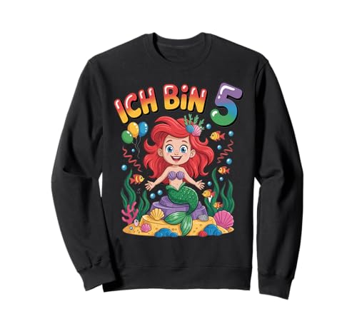 Meerjungfrau Kinder 5. Geburtstag Mädchen 5 Jahre Sweatshirt von Kindergeburtstag Meerjungfrau Party