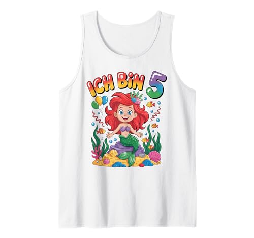 Meerjungfrau Kinder 5. Geburtstag Mädchen 5 Jahre Tank Top von Kindergeburtstag Meerjungfrau Party