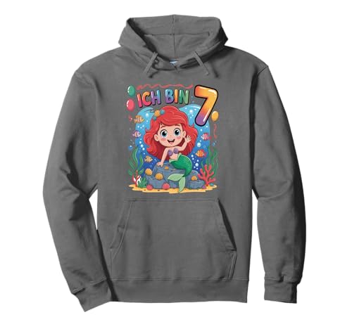 Meerjungfrau Kinder 7. Geburtstag Mädchen 7 Jahre Pullover Hoodie von Kindergeburtstag Meerjungfrau Party