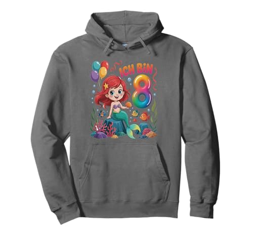 Meerjungfrau Kinder 8. Geburtstag Mädchen 8 Jahre Pullover Hoodie von Kindergeburtstag Meerjungfrau Party