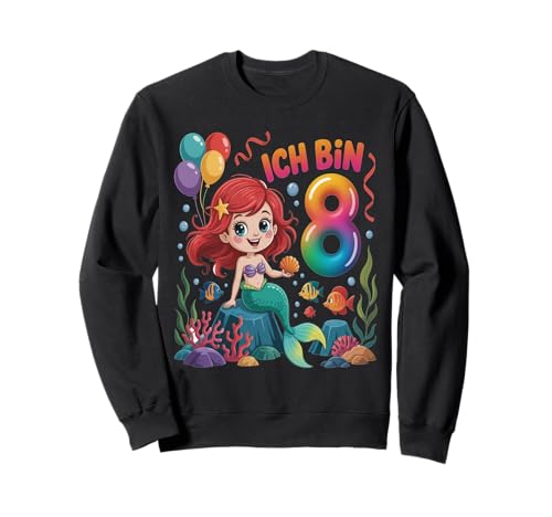 Meerjungfrau Kinder 8. Geburtstag Mädchen 8 Jahre Sweatshirt von Kindergeburtstag Meerjungfrau Party