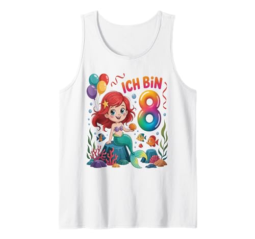 Meerjungfrau Kinder 8. Geburtstag Mädchen 8 Jahre Tank Top von Kindergeburtstag Meerjungfrau Party