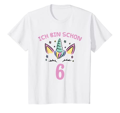 Kinder 6. Geburtstag Einhorn Mädchen Ich Bin Schon 6 T-Shirt von Kindergeburtstag Outfits Jungen & Mädchen by RoLi