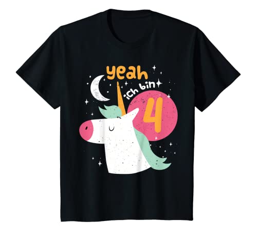 Kinder Yeah Ich Bin Schon 4 - Einhorn Mädchen 4. Geburtstag T-Shirt von Kindergeburtstag Outfits Jungen & Mädchen by RoLi