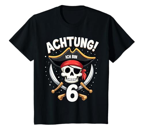 Kinder 6. Geburtstag Piraten Kindergeburtstag Jungs Jungen T-Shirt Kinder 6. Geburtstag Piraten Kindergeburtstag Jungs Jungen T-Shirt von Kindergeburtstag Piraten Jungs Mädchen Geschenke