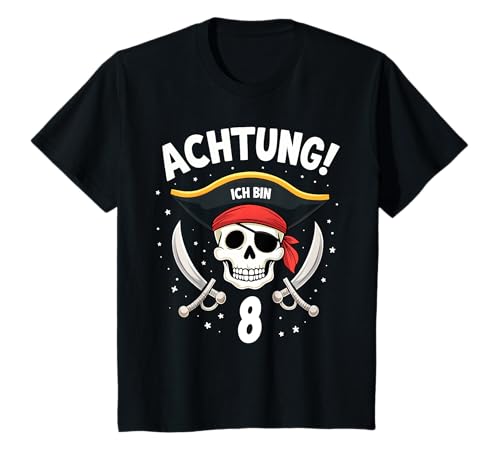 Kinder 8. Geburtstag Piraten Kindergeburtstag Jungs Jungen T-Shirt Kinder 8. Geburtstag Piraten Kindergeburtstag Jungs Jungen T-Shirt von Kindergeburtstag Piraten Jungs Mädchen Geschenke