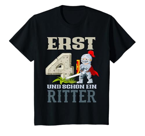 Kinder Ritter 4. Geburtstag Jungs 4 Jahre Ritter Kindergeburtstag T-Shirt Kinder Ritter 4. Geburtstag Jungs 4 Jahre Ritter Kindergeburtstag T-Shirt von Kindergeburtstag Ritter Mittelalter Geschenke