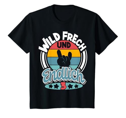 Kinder Wild Frech und endlich 3 Jahre Sohn Tochter Rock Hand T-Shirt Kinder Wild Frech und endlich 3 Jahre Sohn Tochter Rock Hand T-Shirt von Kindergeburtstag Rock N Roll Kinder Geburtstag