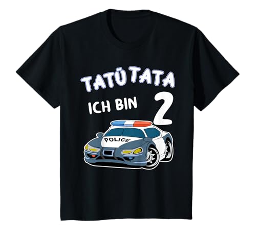TATÜTATA 2. Geburtstag Jungen Polizeiauto Polizist 2 Jahre T-Shirt TATÜTATA 2. Geburtstag Jungen Polizeiauto Polizist 2 Jahre T-Shirt von Kindergeburtstag Shirts Jungen und Mädchen