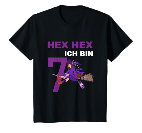Geburtstagsshirt 7 Jahre Hexe Mädchen Hex Hex ich bin 7 T-Shirt Geburtstagsshirt 7 Jahre Hexe Mädchen Hex Hex ich bin 7 T-Shirt von Kindergeburtstag T-Shirts Jungen & Mädchen by Ella