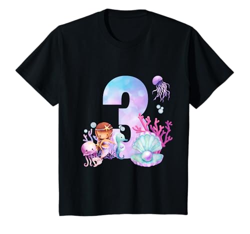 Kinder 3. Geburtstagsshirt Meerjungfrau Nixe Mädchen 3 Jahre T-Shirt Kinder 3. Geburtstagsshirt Meerjungfrau Nixe Mädchen 3 Jahre T-Shirt von Kindergeburtstag T-Shirts Jungen & Mädchen by Ella