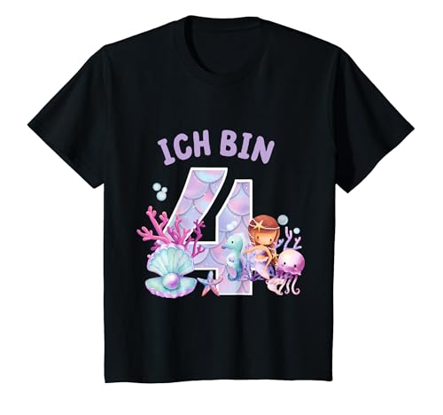 Kinder Kinder 4. Geburtstagsshirt Meerjungfrau Nixe Mädchen 4 Jahre T-Shirt Kinder Kinder 4. Geburtstagsshirt Meerjungfrau Nixe Mädchen 4 Jahre T-Shirt von Kindergeburtstag T-Shirts Jungen & Mädchen by Ella
