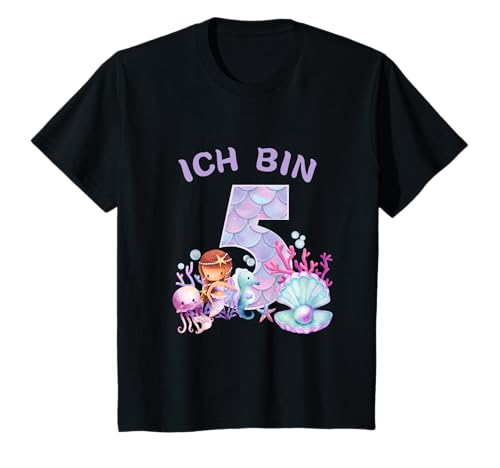 Kinder 5. Geburtstagsshirt Meerjungfrau Nixe Mädchen 5 Jahre T-Shirt Kinder 5. Geburtstagsshirt Meerjungfrau Nixe Mädchen 5 Jahre T-Shirt von Kindergeburtstag T-Shirts Jungen & Mädchen by Ella