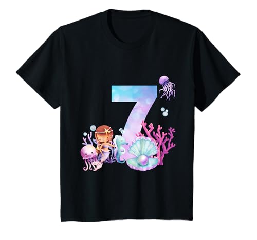 Kinder 7. Geburtstagsshirt Meerjungfrau Nixe Mädchen 7 Jahre T-Shirt Kinder 7. Geburtstagsshirt Meerjungfrau Nixe Mädchen 7 Jahre T-Shirt von Kindergeburtstag T-Shirts Jungen & Mädchen by Ella
