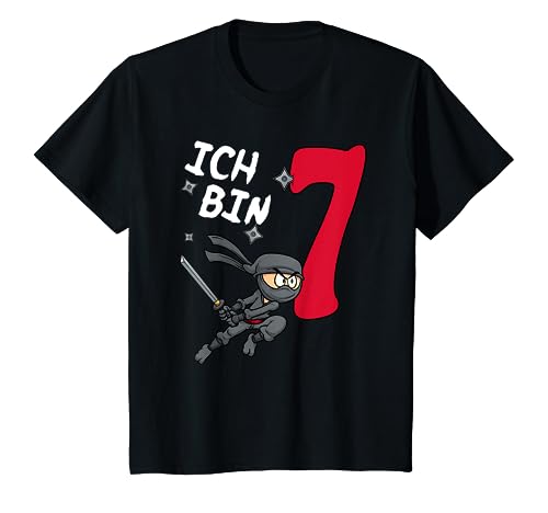 Kinder 7. Geburtstag T-Shirt Für Jungen Ninja 7 Jahre Shirt T-Shirt von Kindergeburtstag T-Shirts Jungen & Mädchen by KaMi