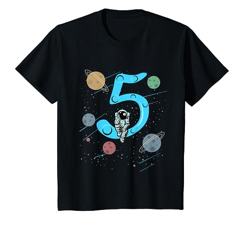 Kinder Astronaut Shirt 5. Geburtstag Weltraum Für Jungen 5 Jahre T-Shirt von Kindergeburtstag T-Shirts Jungen & Mädchen by KaMi