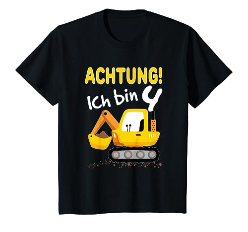 Kinder Bagger T-Shirt 4. Geburtstag Jungen 4 Jahre Shirt Baustelle T-Shirt von Kindergeburtstag T-Shirts Jungen & Mädchen by KaMi