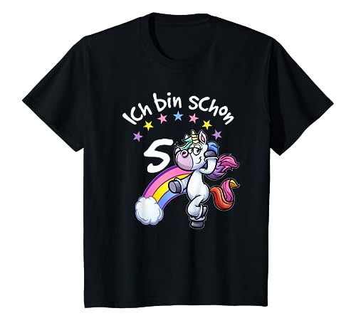 Kinder Einhorn T-Shirt 5. Geburtstag Regenbogen Für Mädchen 5 Jahre von Kindergeburtstag T-Shirts Jungen & Mädchen by KaMi