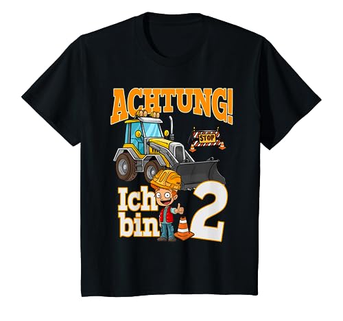 Kinder Geburtstagsshirt 2 Jahre Baustelle 2 Geburtstag Junge Bagger T-Shirt von Kindergeburtstag T-Shirts Jungen & Mädchen by KaMi