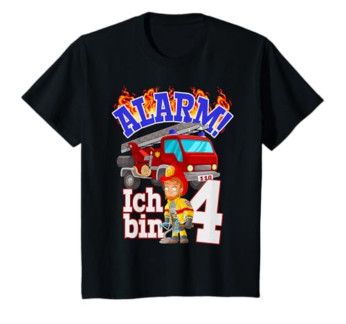Kinder Geburtstagsshirt 4 Jahre Feuerwehrauto 4 Geburtstag Junge T-Shirt von Kindergeburtstag T-Shirts Jungen & Mädchen by KaMi