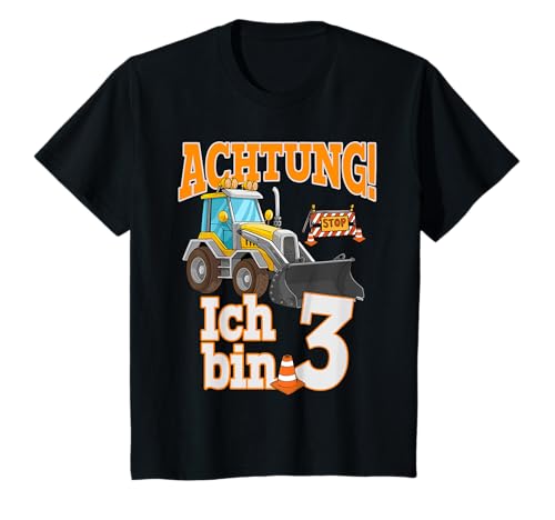 Kinder Geburtstagsshirt Bagger 3 Jahre Baustelle 3 Geburtstag Junge T-Shirt von Kindergeburtstag T-Shirts Jungen & Mädchen by KaMi