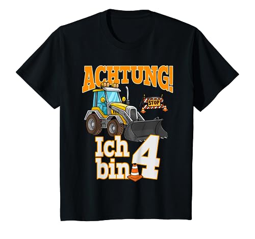 Kinder Geburtstagsshirt Bagger 4 Jahre Baustelle 4 Geburtstag Junge T-Shirt von Kindergeburtstag T-Shirts Jungen & Mädchen by KaMi