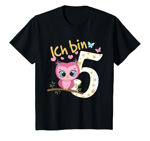 Kinder Geburtstagsshirt Eule 5 Geburtstag Mädchen 5 Jahre Ich bin 5 T-Shirt von Kindergeburtstag T-Shirts Jungen & Mädchen by KaMi