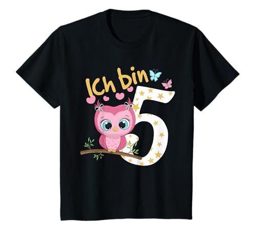 Geburtstagsshirt Eule 5 Geburtstag Mädchen 5 Jahre Ich bin 5 T-Shirt von Kindergeburtstag T-Shirts Jungen & Mädchen by KaMi