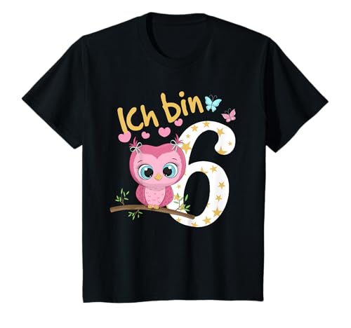 Geburtstagsshirt Eule 6 Geburtstag Mädchen 6 Jahre Ich bin 6 T-Shirt von Kindergeburtstag T-Shirts Jungen & Mädchen by KaMi