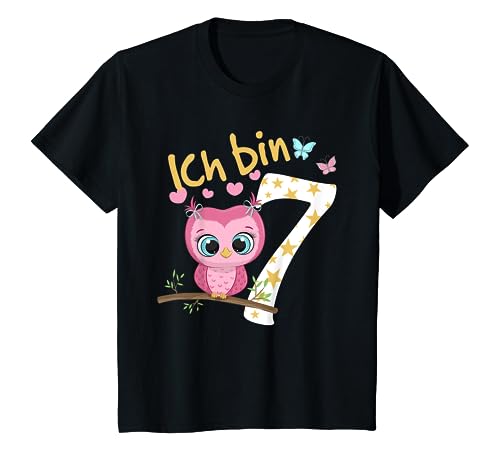 Kinder Geburtstagsshirt Eule 7 Geburtstag Mädchen 7 Jahre Ich bin 7 T-Shirt von Kindergeburtstag T-Shirts Jungen & Mädchen by KaMi