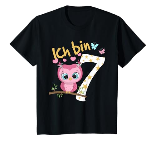 Geburtstagsshirt Eule 7 Geburtstag Mädchen 7 Jahre Ich bin 7 T-Shirt von Kindergeburtstag T-Shirts Jungen & Mädchen by KaMi