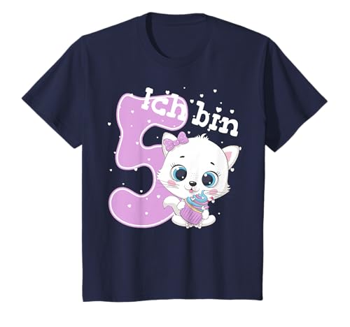 Geburtstagsshirt Kleine Katze 5 Geburtstag Mädchen 5 Jahre T-Shirt von Kindergeburtstag T-Shirts Jungen & Mädchen by KaMi